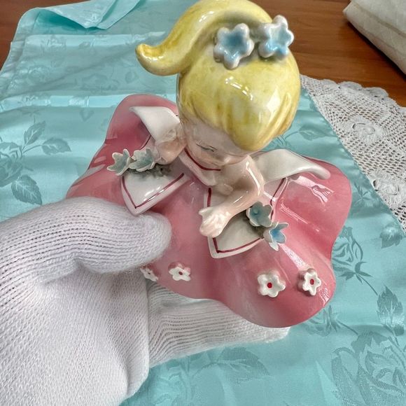 Lefton Exclusives Vintage Figurine # 2821, Lefton Ceramic Figurine, Japan Doll - Picture 3 of 9